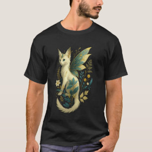 Fantasie-Feenkater mit floralen Flügeln Magisches T-Shirt