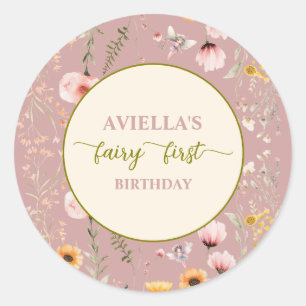 Fantasie-Feenvolk Erste Wildblume Runder Aufkleber