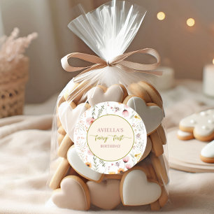 Fantasie-Feenzauberfee erste Wildblume Runder Aufkleber