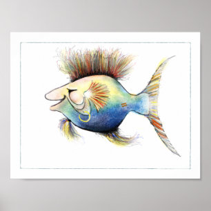 Fantasie-Fisch-Plakat: Kabeljau Stewart Poster