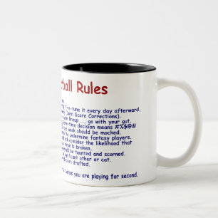 Fantasie-Fußball-Regeln Zweifarbige Tasse