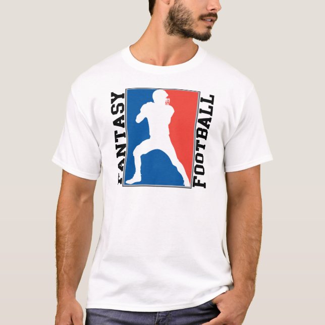 Fantasie-Fußball, rotes weißes und blaues Logo T-Shirt (Vorderseite)