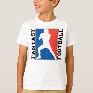 Fantasie-Fußball, rotes weißes und blaues Logo T-Shirt