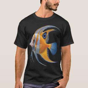 Fantasie gestreifter goldener Fisch T-Shirt