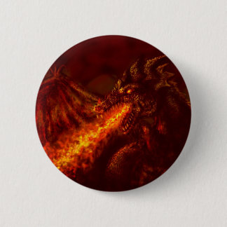 Fantasie-großer roter Drache-atmenfeuer Button