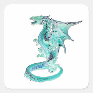 Fantasie Himmelblau Mystisch Hellblau Design Quadratischer Aufkleber