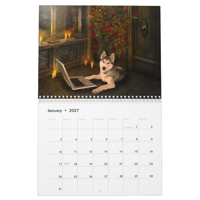 Fantasie-Hundekalender Kalender (Jan 2027)