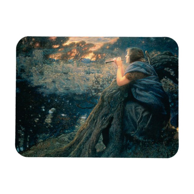 Fantasie in Twilight (von Edward Robert Hughes) Magnet (Horizontal)