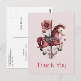 Fantasie Karussellpferd Bild Danke Postkarte