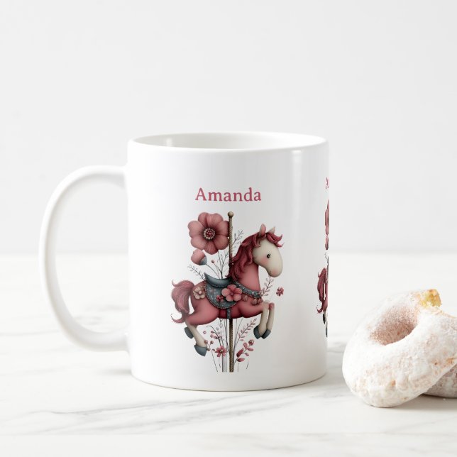 Fantasie Karussellpferd Bild Kaffeetasse (Mit Donut)