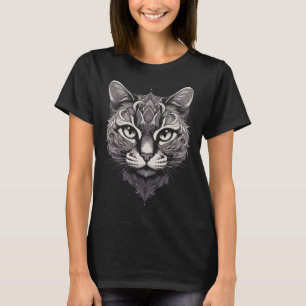 Fantasie-Katzen-Mandala-Kunst Mystischer Orientali T-Shirt