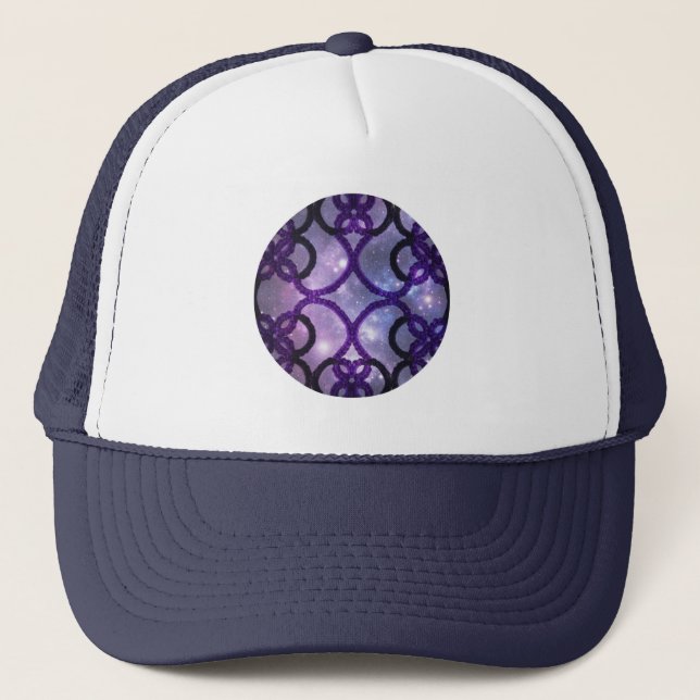 Fantasie Lila Tatra Lace Night Sky Truckerkappe (Vorderseite)
