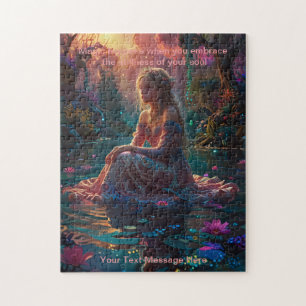 Fantasie-Mädchen an einem ruhigen Teich Puzzle
