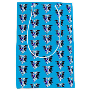 Fantasie Meer Bestie Drache Blau Fabelwesen Mittlere Geschenktüte