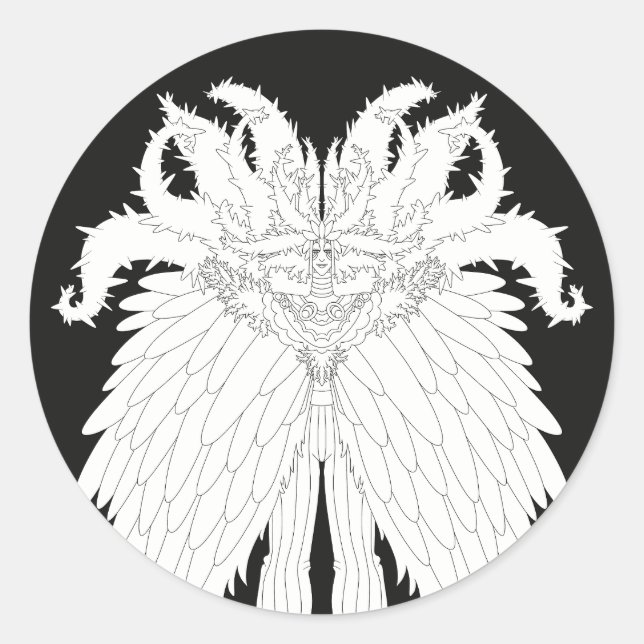 Fantasie-Monster Runder Aufkleber (Vorderseite)