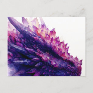 Fantasie Mystical Amethyst Crystal Dragon Beast Ankündigungspostkarte