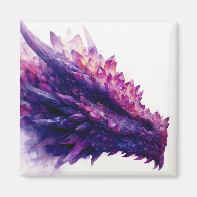 Fantasie Mystical Amethyst Crystal Dragon Beast Magnet (Vorne)