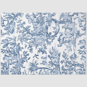 Fantasie-mythische Kreaturen Vintage-Toile-Blau Seidenpapier