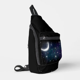 Fantasie-Nacht-Himmel Mond und Sterne Crossbody Bag