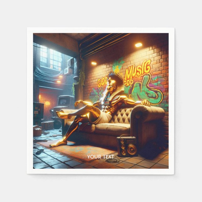 Fantasie Niedlich ägyptische Gottmusik. Serviette (Vorderseite)