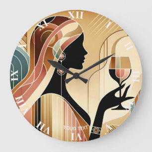 Fantasie Niedlich auffallend Frauenprofil Große Wanduhr
