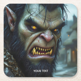 Fantasie Niedlich Big Strong Warrior Rechteckiger Pappuntersetzer