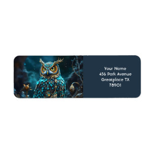 Fantasie Niedlich Brass Türkis Owl