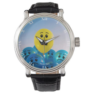 Fantasie Niedlich glücklich und traurig Armbanduhr