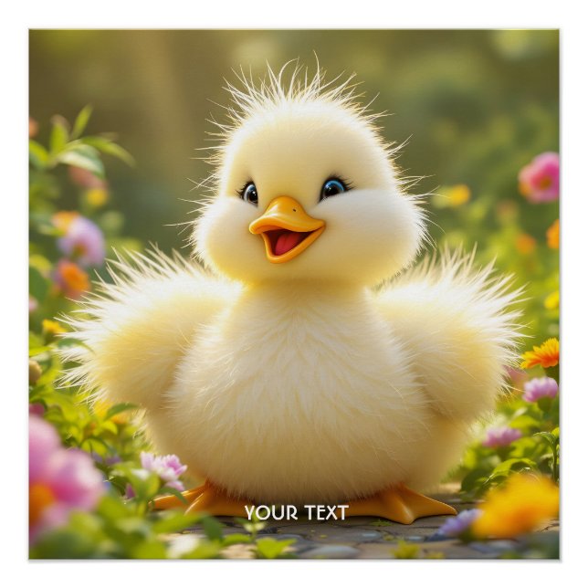 Fantasie Niedlich lachen Fluffy Duck Poster (Vorderseite)