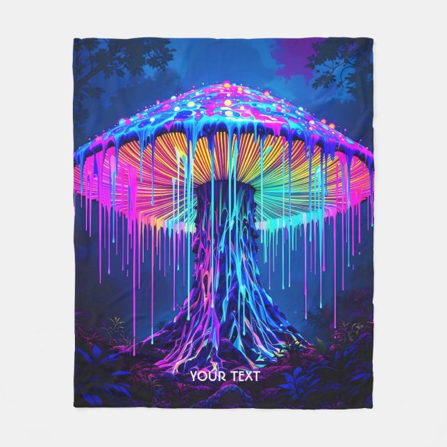 Fantasie Niedlich Mushroom Surreal Forest Fleecedecke (Vorderseite)