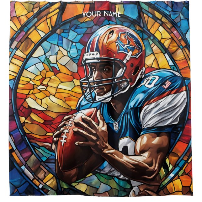 Fantasie Niedlich verketteter Glasfußball Duschvorhang (Vorderseite)