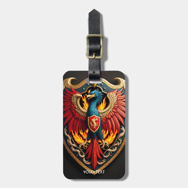 Fantasie Niedlich Vivid Phoenix Feuerschild Gepäckanhänger (Vorderseite vertikal)