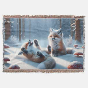 Fantasie Niedlich zwei Babyfuchs Decke