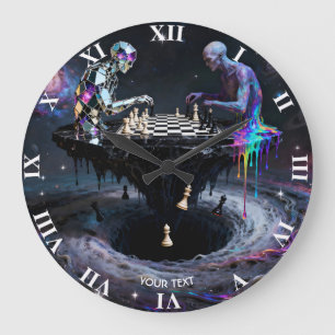 Fantasie Niedlich zwei Schachspieler Große Wanduhr