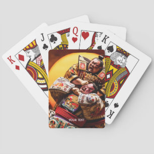 Fantasie Niedlich zwei Sumo-Kämpfer Spielkarten