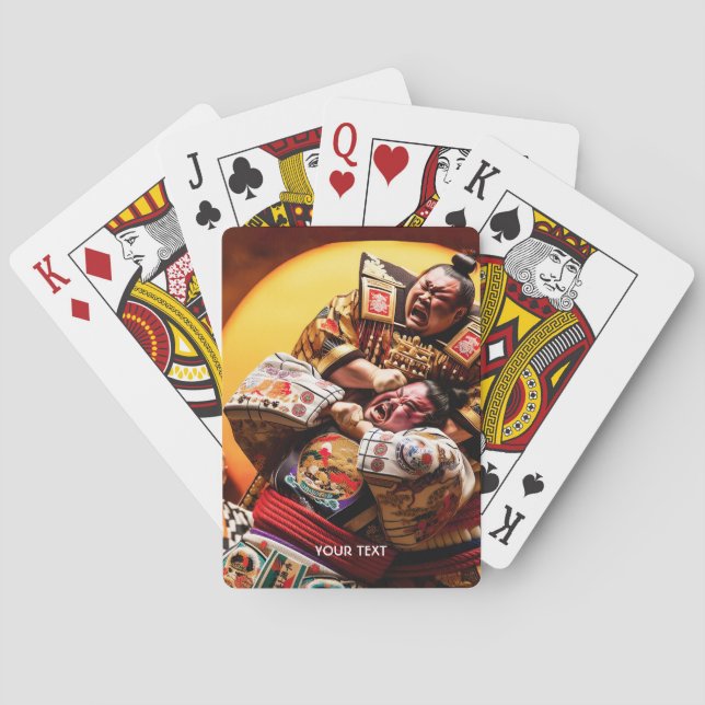 Fantasie Niedlich zwei Sumo-Kämpfer Spielkarten (Rückseite)