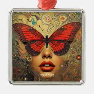 Fantasie Niedliche Abstrakte Schmetterlinge Augen Ornament Aus Metall
