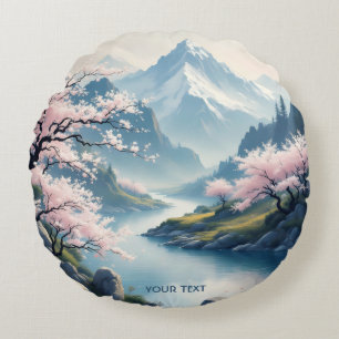 Fantasie Niedliche japanische Frühlingsherstellung Rundes Kissen