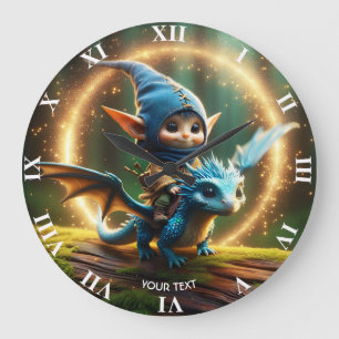 Fantasie Niedliche kleine fliegende Kreatur Große Wanduhr