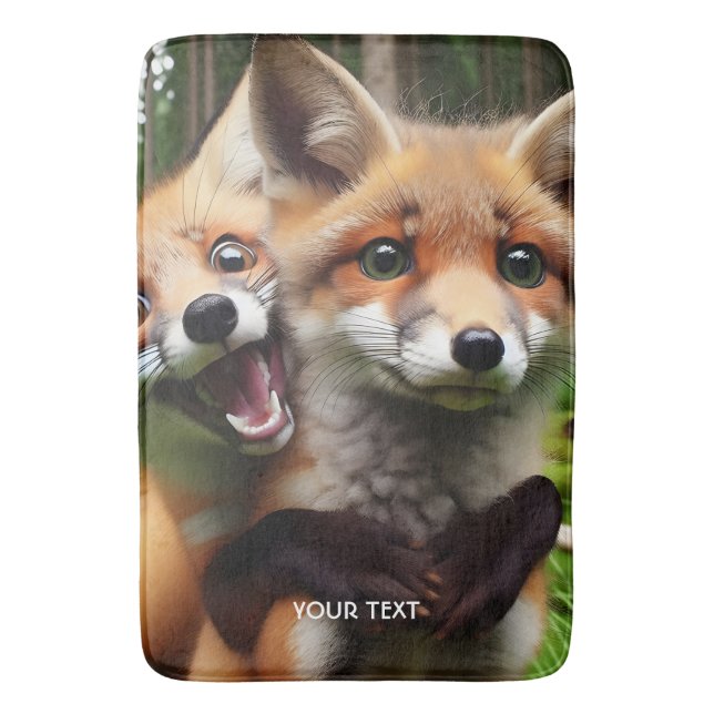 Fantasie Niedlichen Foxenwald Badematte (Vorderseite Vertikal)