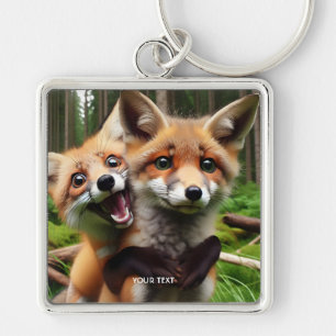Fantasie Niedlichen Foxenwald Schlüsselanhänger