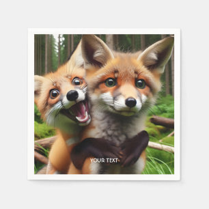 Fantasie Niedlichen Foxenwald Serviette