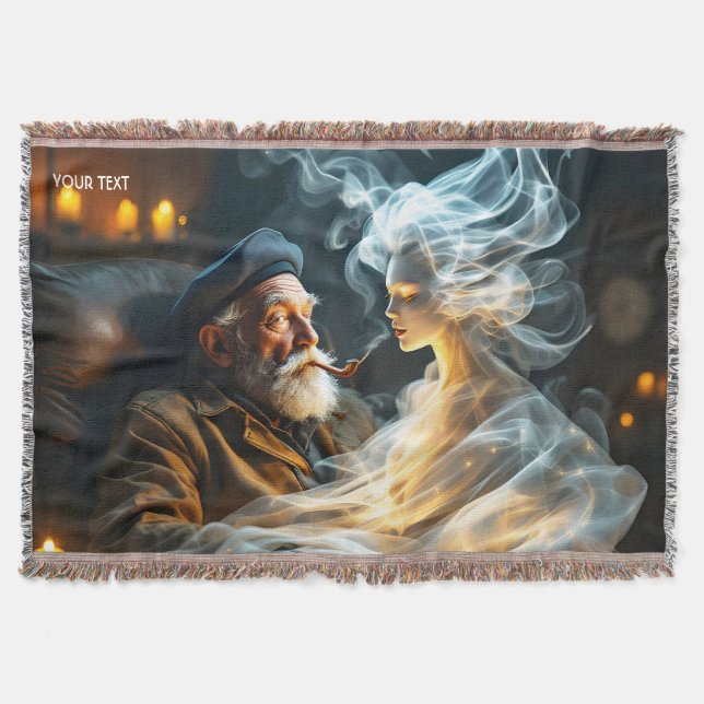 Fantasie Niedlicher alter Mann rauchen Decke (Vorderseite)