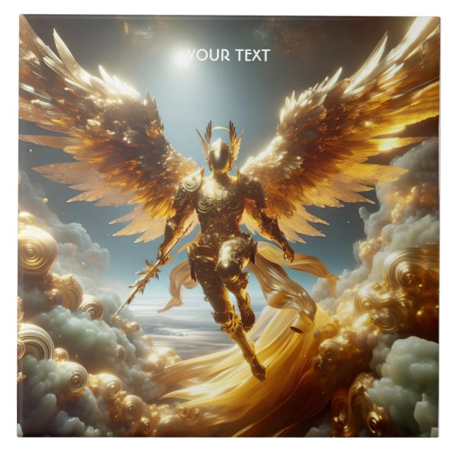 Fantasie Niedlicher Flügeldrache Krieger Fliese (Vorderseite)