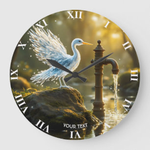 Fantasie Niedlicher Wasservogel Durchsichtiges Was Große Wanduhr