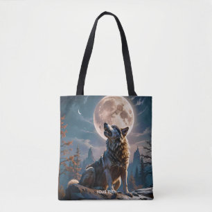 Fantasie Niedlicher Wolf heult auf den Mond