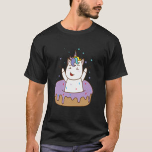 Fantasie-Pferd-Einhorn in Donut T-Shirt