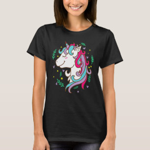 Fantasie Pferd schönes Einhorn mit schönem Haar T-Shirt