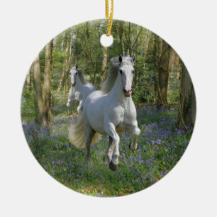 Fantasie-Pferde: Bluebell-Holz Keramikornament