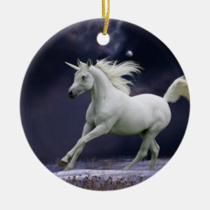 Fantasie-Pferde: Einhorn Keramikornament